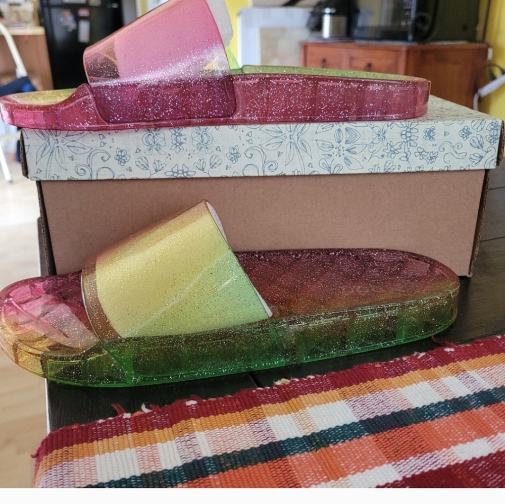 NIB MUDD SLIDES PINK & GREEN